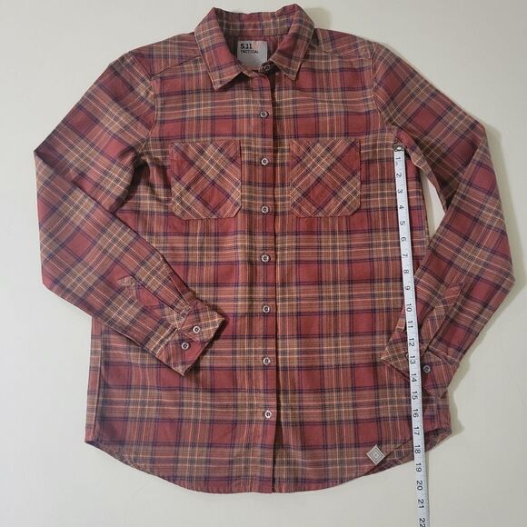5.11 Tactical Womens Ruth Plaid Long Sleeve Flannel Button-Down Shirt - Picture 6 of 16
